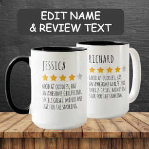 Taza Funny Custom Name 5 Star Review Mug para ella
