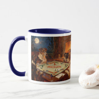 Taza Funny Cute Dogs Playing A Board Game Coffee
