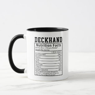 Taza Funny Deckhand Nutrition Hacts El regalo del traba
