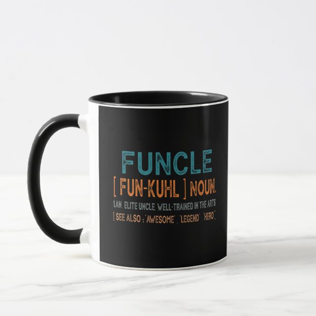 Taza Funny definición de tío, maravilloso héroe de leye (Izquierda)