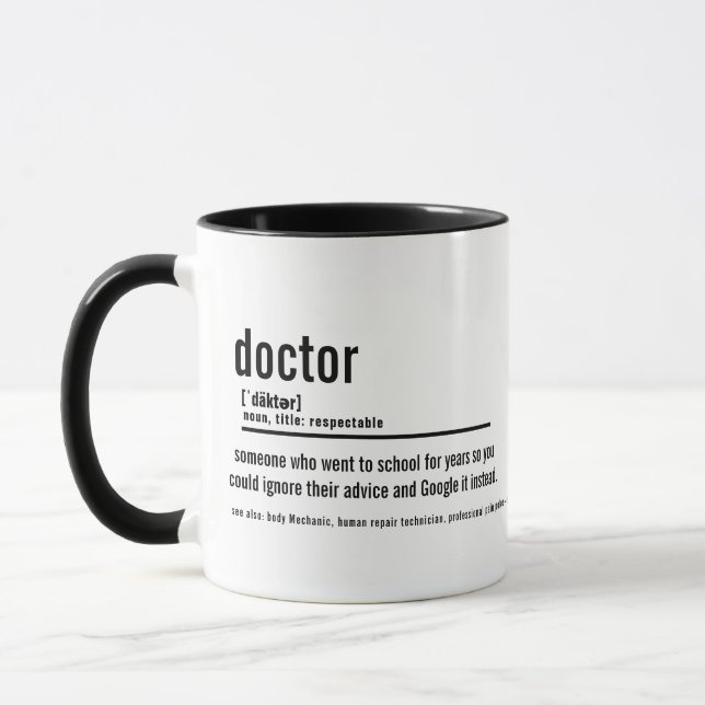 Taza Funny Doctor Definition Mug - Custom Coffee Cup (Izquierda)