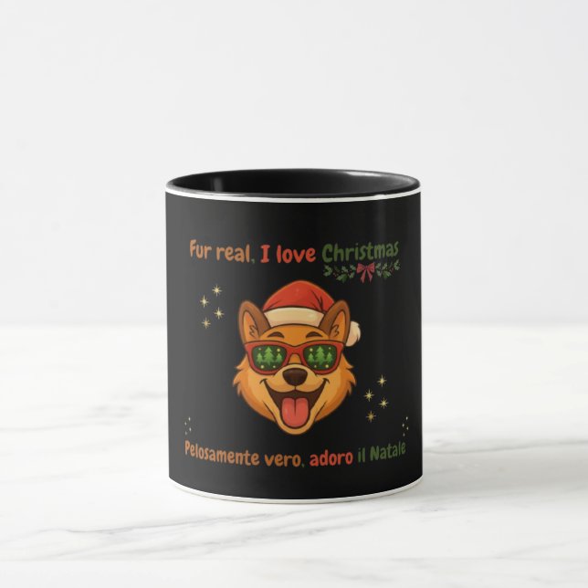 Taza Funny Dog Christmas Mug – Bilingual Gift (Centro)