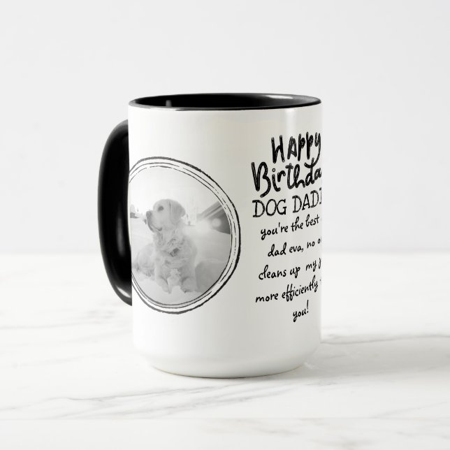 Taza FUNNY DOG DAD Cita FOTO MUG (Anverso izquierdo)