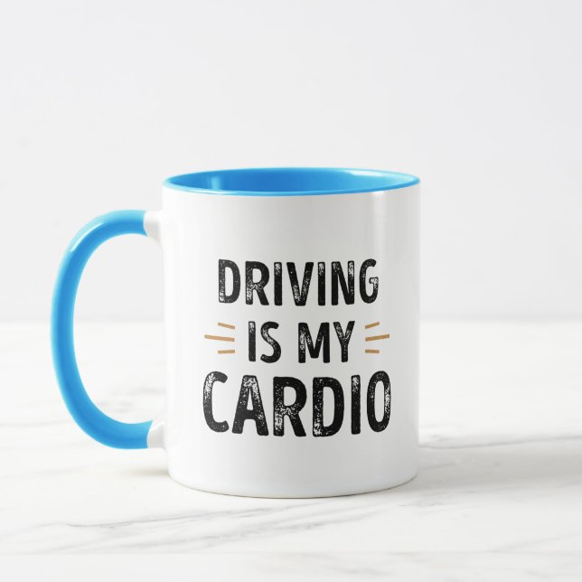 Taza Funny Driving is my Cardio - car Gift (Izquierda)