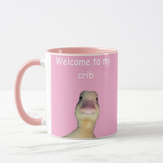 Taza Funny Duck Meme – “Welcome to My Crib” Cute Animal (Izquierda)