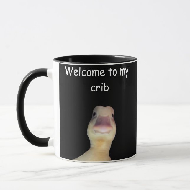 Taza Funny Duck Meme – “Welcome to My Crib” Cute Animal (Izquierda)
