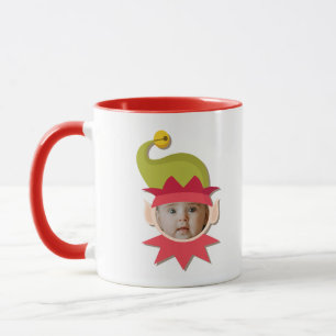Taza Funny Elf Face Navidades Mug