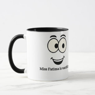 Taza Funny Face Mug - Texto Personalizado   Ojos y sonr