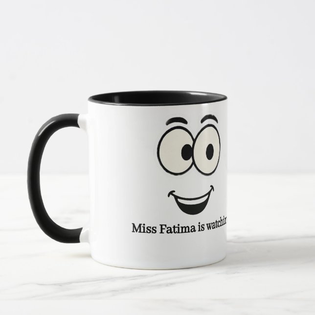 Taza Funny Face Mug - Texto Personalizado | Ojos y sonr (Izquierda)