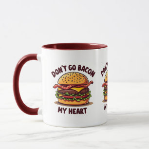 Taza Funny Food Pun Bacon Lover Cheeseburger Design