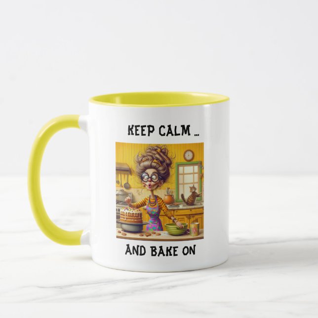 Taza Funny Frazzled lady baker personalizado (Izquierda)