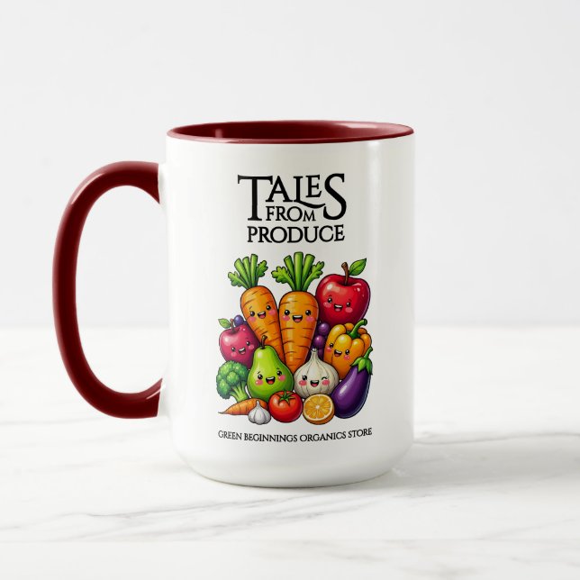 Taza Funny Fruits Veggies Tales from Produce Grocery (Izquierda)