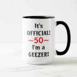 Taza Funny Geezer 50 Birthday Mug<br><div class="desc">El divertido cumpleaños de Geezer Mug es perfecto para cualquier veterano que esté celebrando su cincuentenario en el planeta, o como lo llamamos los adultos mayores, los Grandes Cinco. ¿Conoce a un viejo programador que está a punto de celebrar un cumpleaños importante? Esta graciosa taza es fácilmente personalizada para adaptarse...</div>