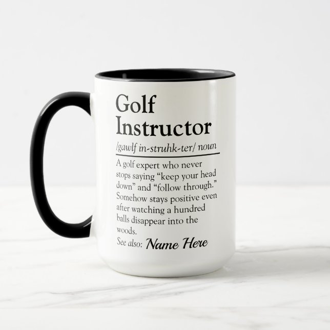 Taza Funny Golf Instructor Definition Personalized Gift (Izquierda)