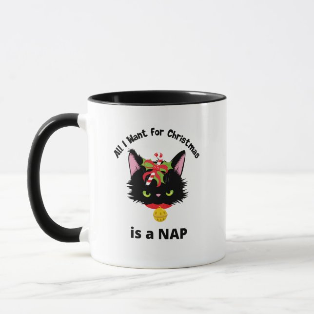 Taza Funny Grumpy Christmas Cat (Izquierda)