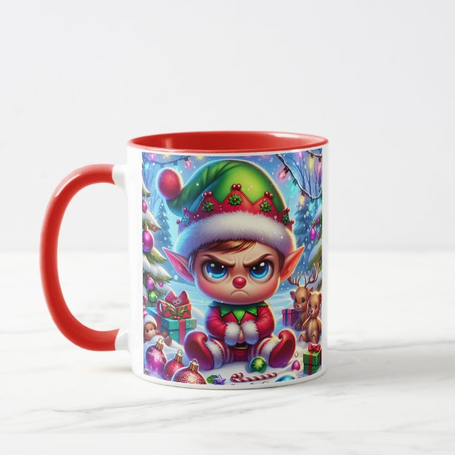 Taza Funny Grumpy Elf Navidades (Izquierda)