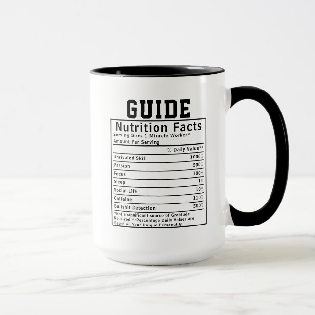 Taza Funny Guide Nutrition Facts Instructor Worker Gift (Derecha)