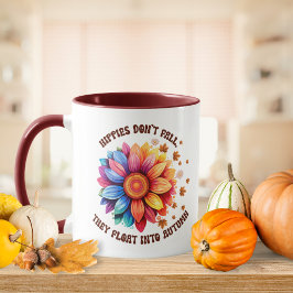 Taza Funny Hippies Cita El Otoño Del Girasol