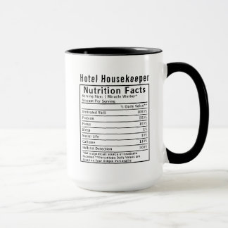 Taza Funny Hotel Housekeeper Nutrition Facts Worker 