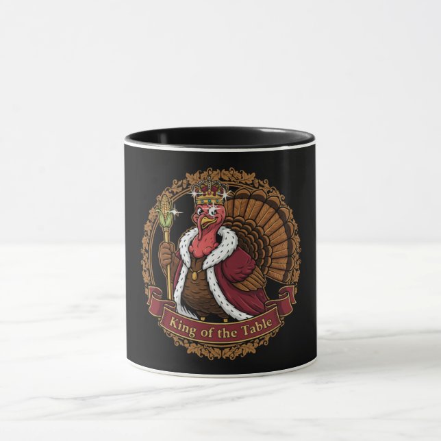 Taza Funny "King of the Table" Thanksgiving Turkey (Centro)
