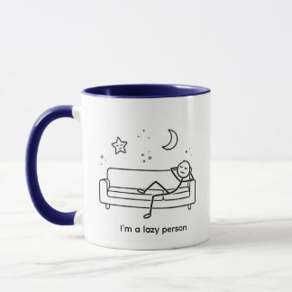 Taza Funny Lazy Person Stickman Couch Chill Mug