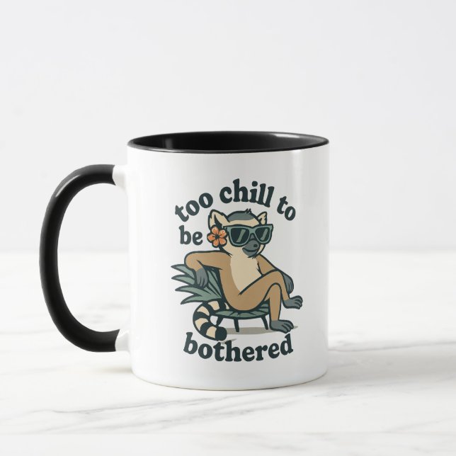 Taza Funny Lemur Too Chill To Be Bothered Madagascar Ar (Izquierda)