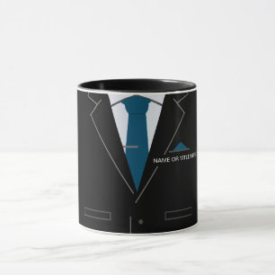 Taza Funny Mug Business Black Suite - Su Nombre /Título