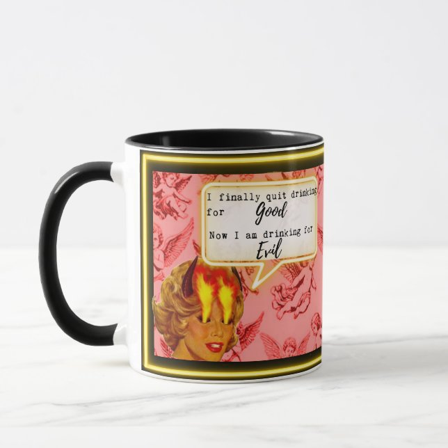 Taza Funny Mug Coffee Best Friend Gift "Good/Evil" (Izquierda)