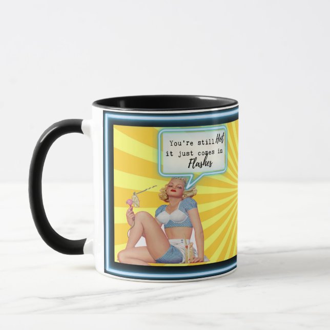 Taza Funny Mug Coffee Best Friend Gift "Hot Flash" (Izquierda)