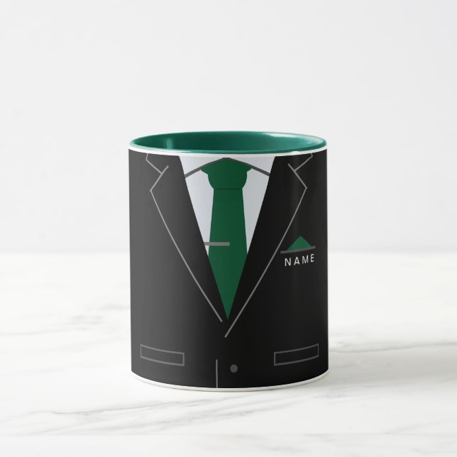 Taza Funny Mug Gift Custom Name Business Black Suite (Centro)