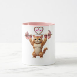 Taza Funny Muscular Cat Mother's Day Gym Mom Coffee Mug