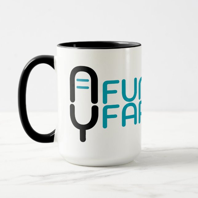 Taza Funny N Farbsy Microphone Logo & Wordmark Mug (Izquierda)