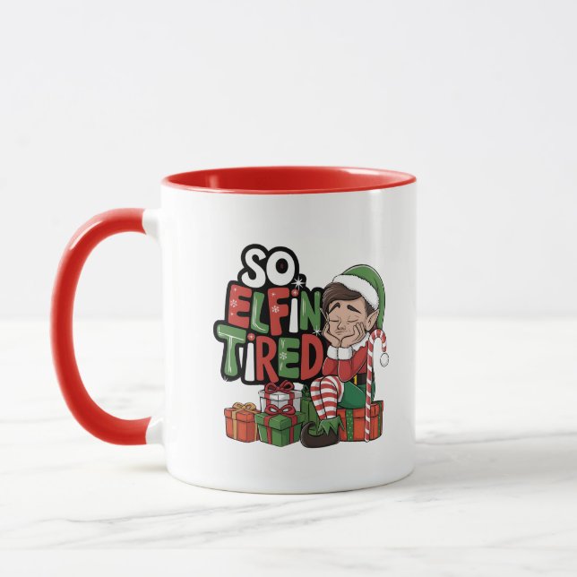 Taza Funny Navidades del ELF mañana Stocking Stuffer (Izquierda)