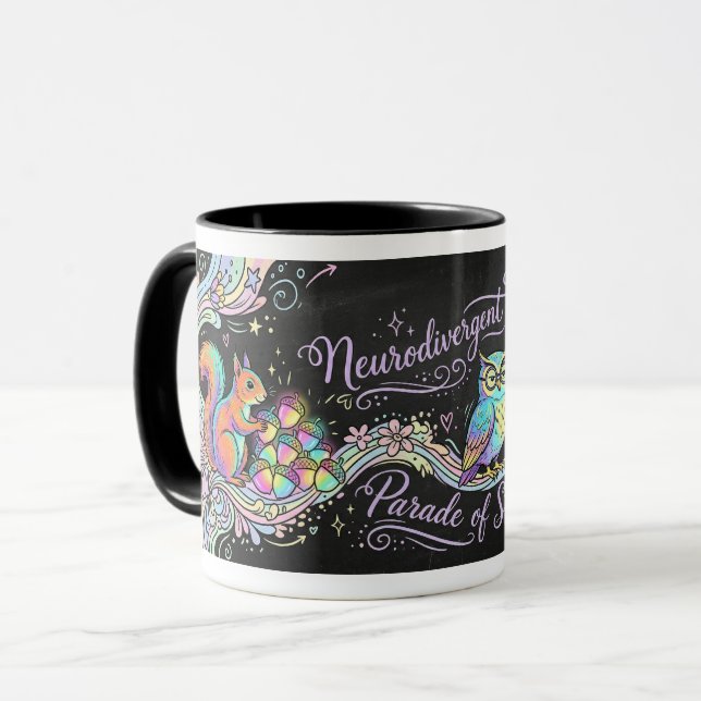 Taza Funny Neurodivergent Parade Strengths ADHD Art (Anverso izquierdo)