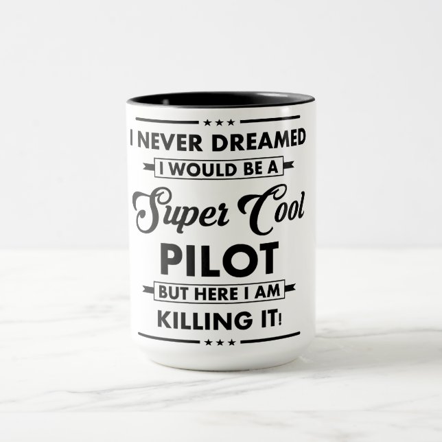 Taza Funny Occupation/Profession Super Cool Pilot (Centro)