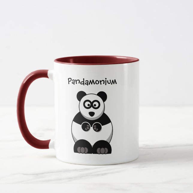 Taza Funny Pandamonium Panda Personalizado, Cute Stress (Izquierda)