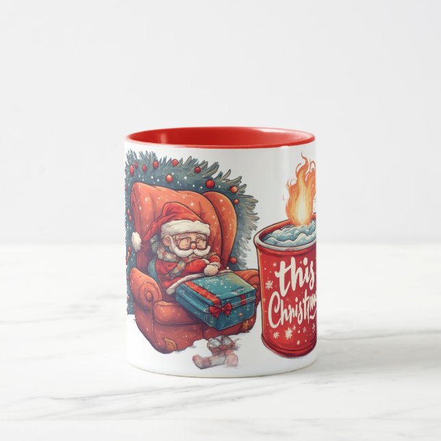 Taza funny papa noel christmas, Holiday Drinking (Centro)