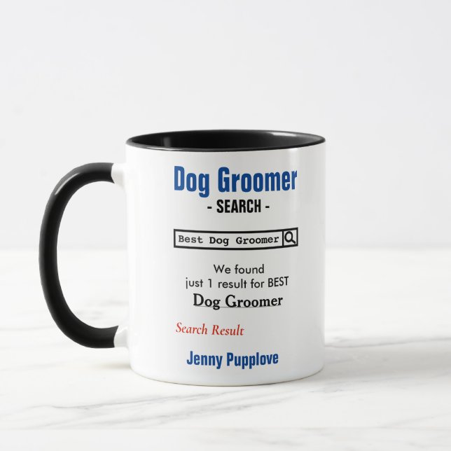 Taza Funny Personalizado Best Dog Groomer (Izquierda)