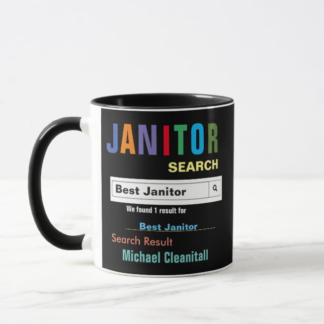 Taza Funny Personalizado Best Janitor Mug (Izquierda)