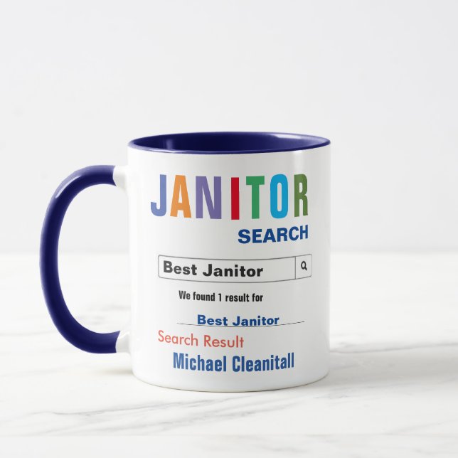 Taza Funny Personalizado Best Janitor Mug (Izquierda)