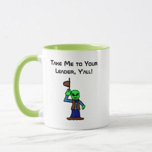 Taza Funny Personalizado de Cowboy Alien con secuestro 