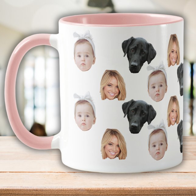 Taza Funny Personalizado Face Familia Face Face 3 Fotos (Subido por el creador)