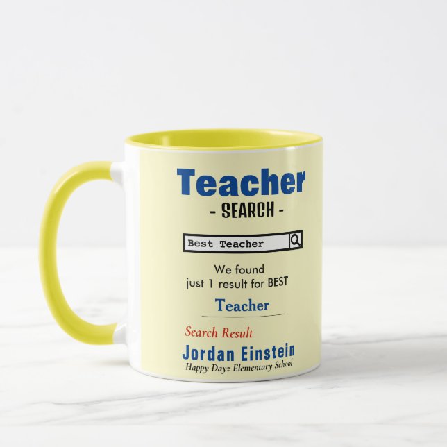 Taza Funny Personalizado mejor profesor Mug (Izquierda)