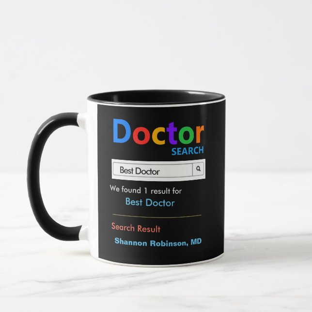 Taza Funny Personalizado Mejor Regalo Médica Negro (Izquierda)