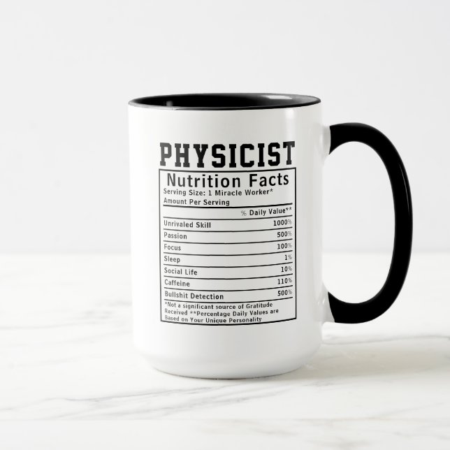 Taza Funny Physicist Nutrition Hacts Employee (Derecha)