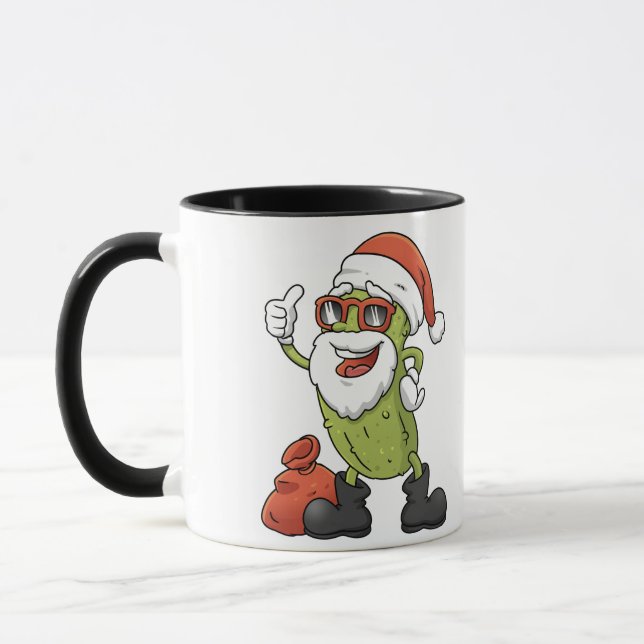 Taza Funny Pickle Santa Claus Navidades Personalizado (Izquierda)