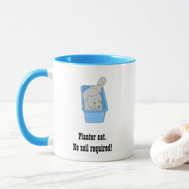 Taza Funny Planter Cat Mugs, Plantilla (Con donut)