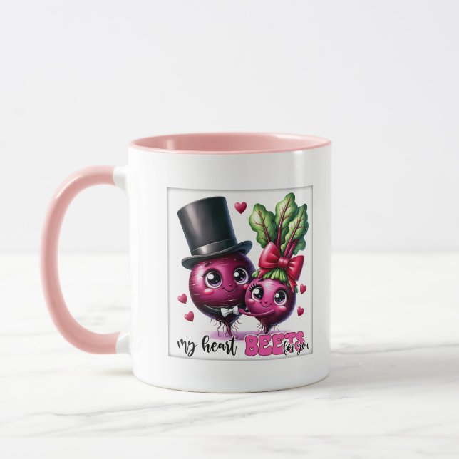 Taza Funny pun heart beets word art  (Izquierda)