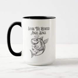 Taza Funny Quirky Shark The Harold Angel Sing Christmas