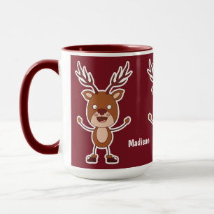 Taza Funny Reindeer nombre personalizado de los mugs